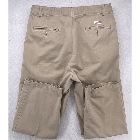 Polo Ralph Lauren Pants Men's 33x30 Khaki Tan Chino Hampton Relaxed Fit Pleated - Picture 4 of 16